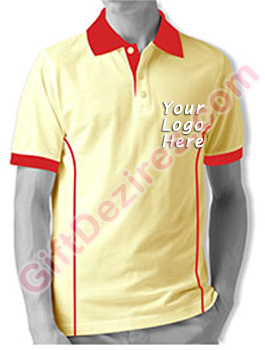 Designer Ivory and Red Color T Shirts With Logo